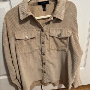 Forever 21 Beige Ribbed Casual Top